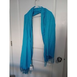 Fantasia Shawls Turquoise Blue Viscose Scarf Wrap 28×76 Fringe New w/Tags